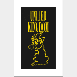 Grunge United Kingdom Happy Smiling Face Posters and Art